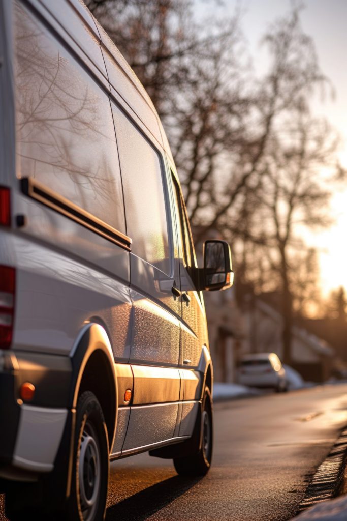 van-parked-side-road